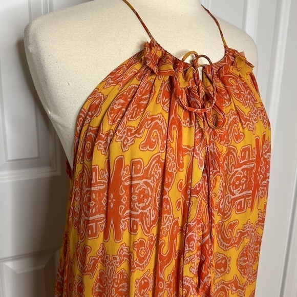 Animale Brazil Orange Printed Dress 42 - Picture 2 of 10